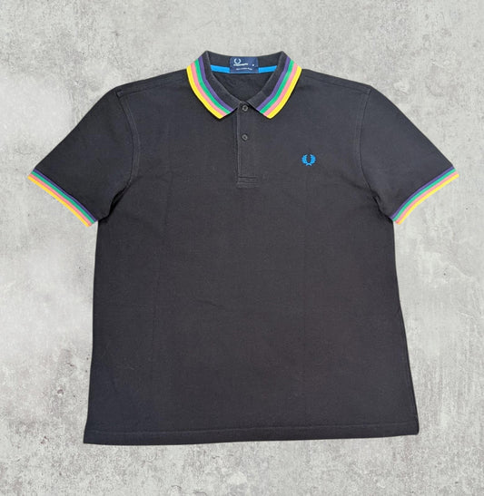 Fred Perry Men's Polo T Shirt - Black - Size Medium
