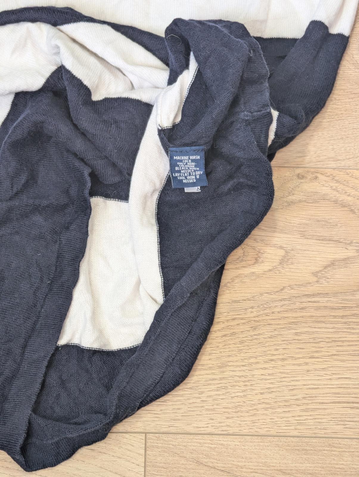 Chaps Women's Striped Jumper - Navy - Size Medium