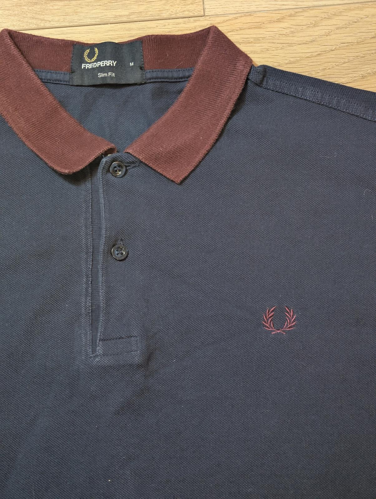 Fred Perry Men's Slim Fit Polo T Shirt - Navy - Size Medium