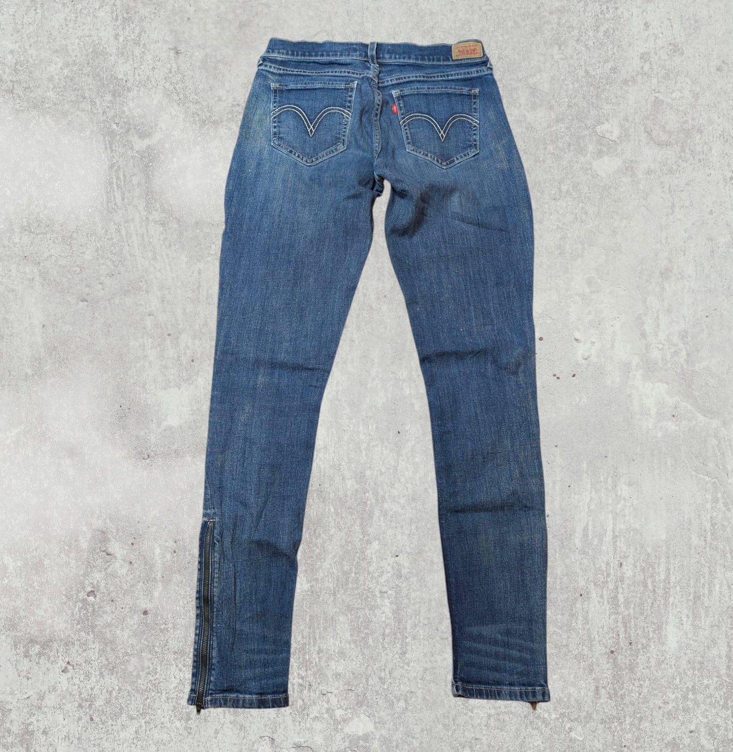 Levi's Women's Y2K Zipped Leg Skinny Jeans - Blue - Size 28W 31L