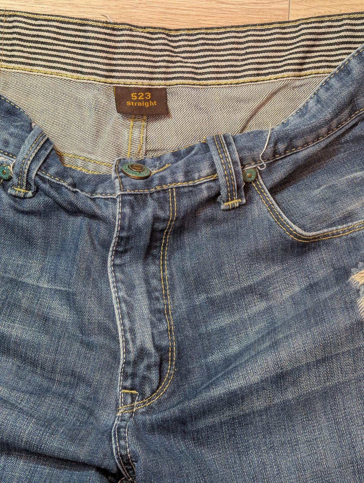 Levi's Men's 523 Distressed Straight Jeans - Blue - Size 34W 27L