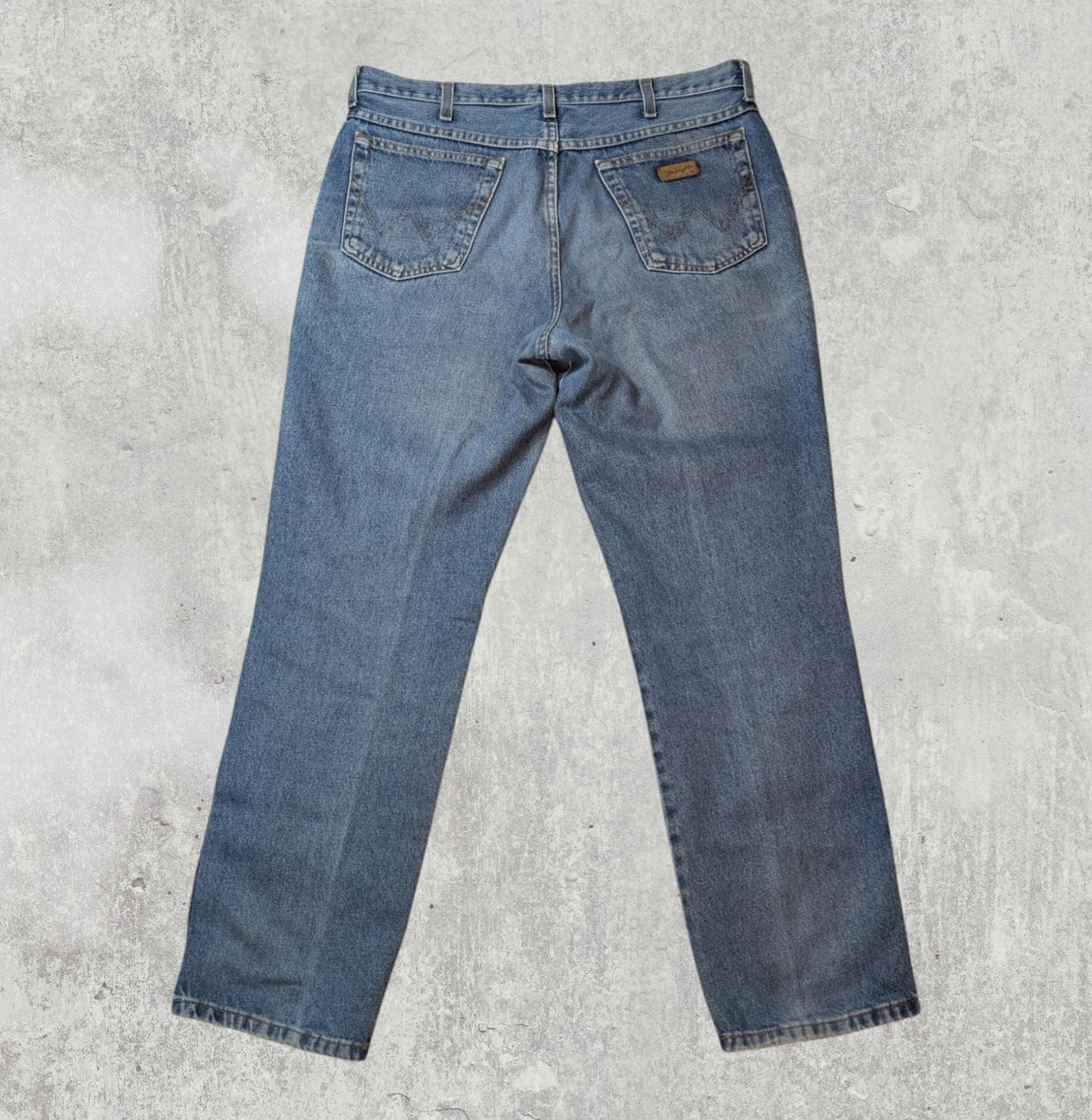 Wrangler Men's Straight Jeans - Blue - Size 36W 32L