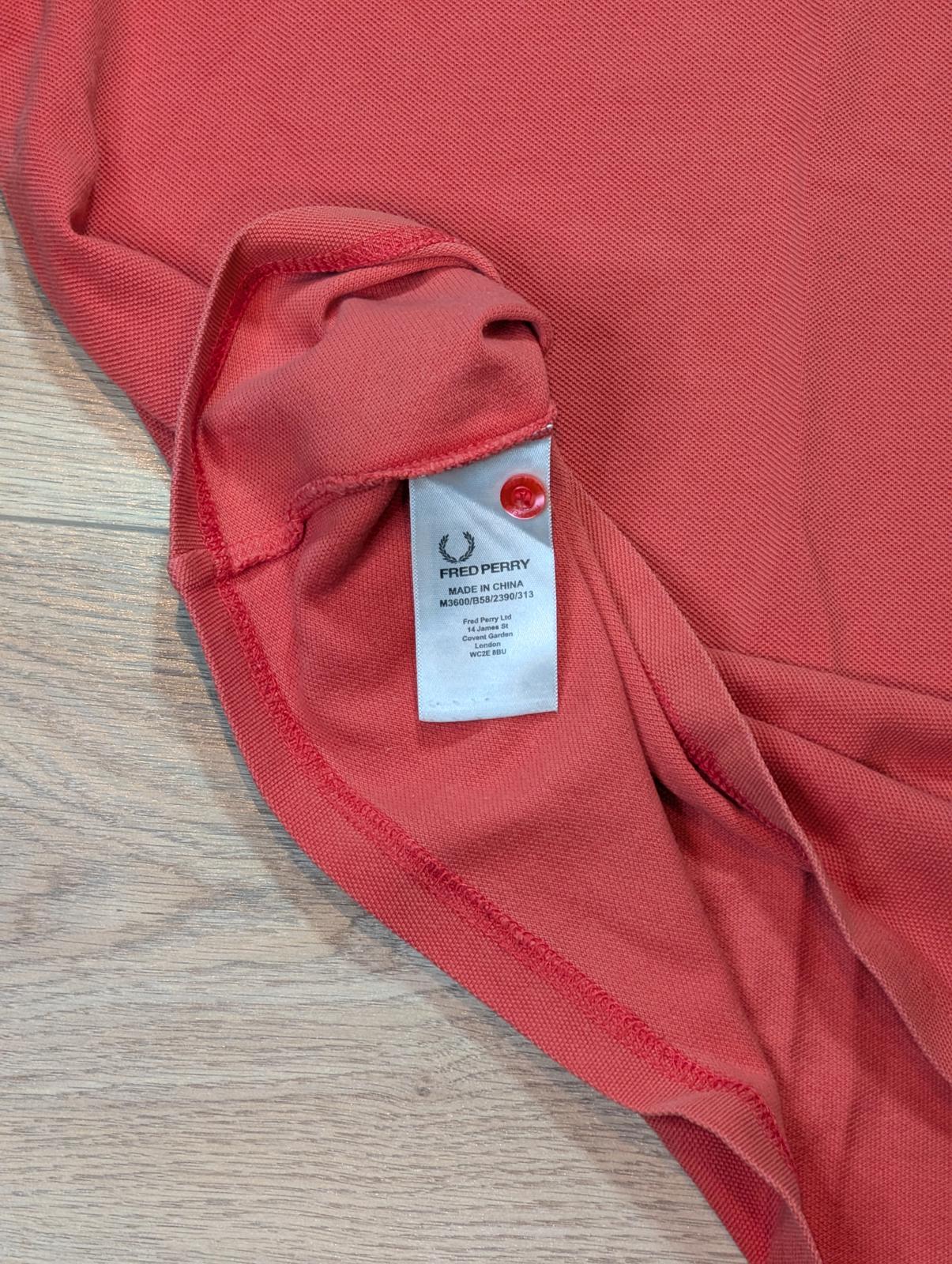 Fred Perry Men's Slim Fit Polo T Shirt - Pink - Size Small