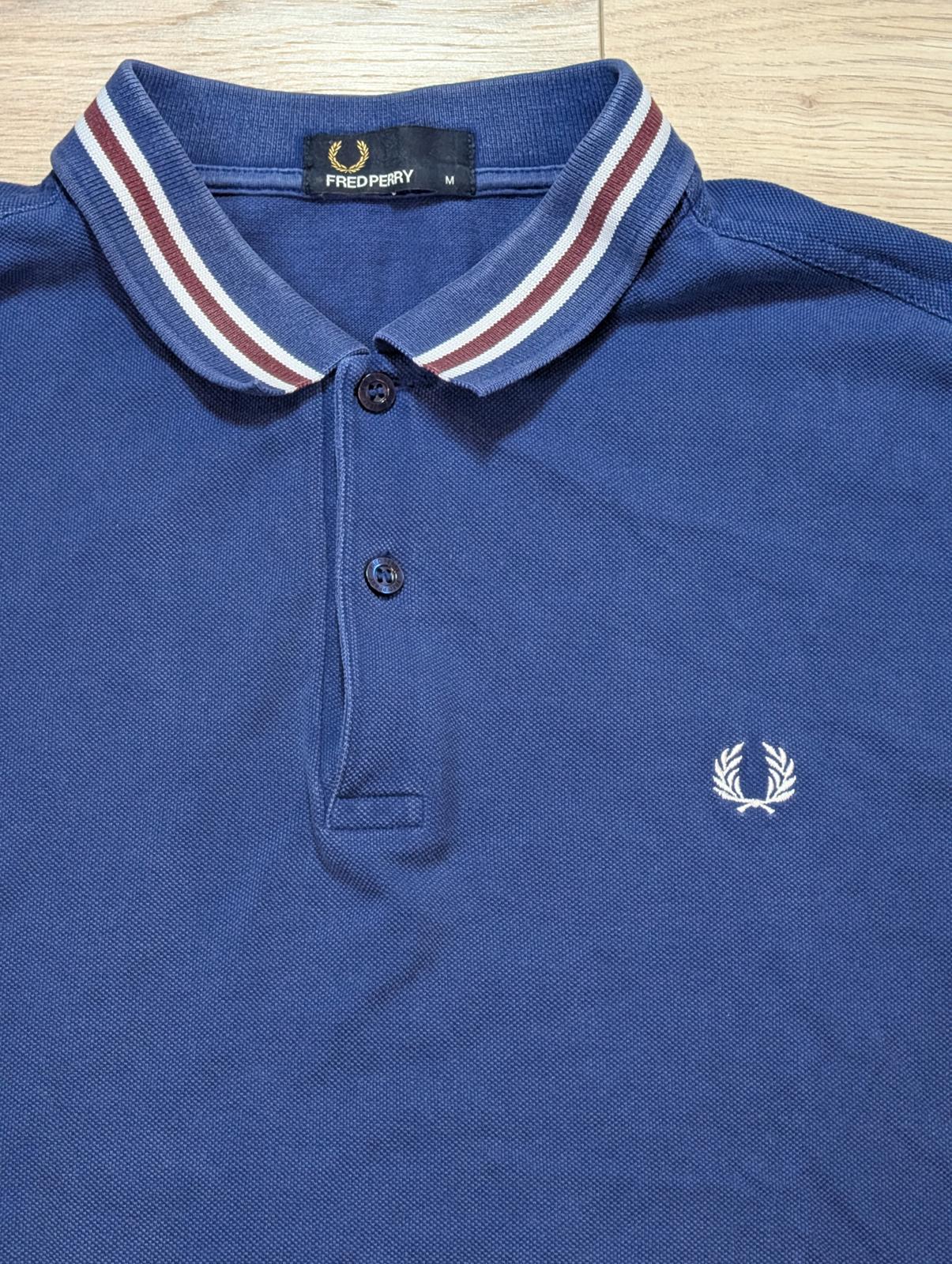 Fred Perry Men's Polo T Shirt - Blue - Size Medium
