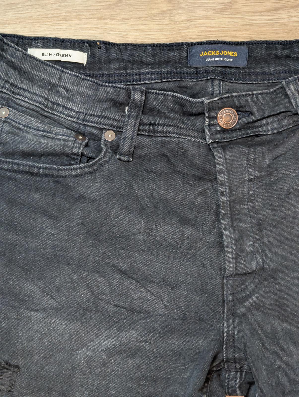 Jack & Jones Men's Slim Ripped Jeans - Black - Size 32W 32L