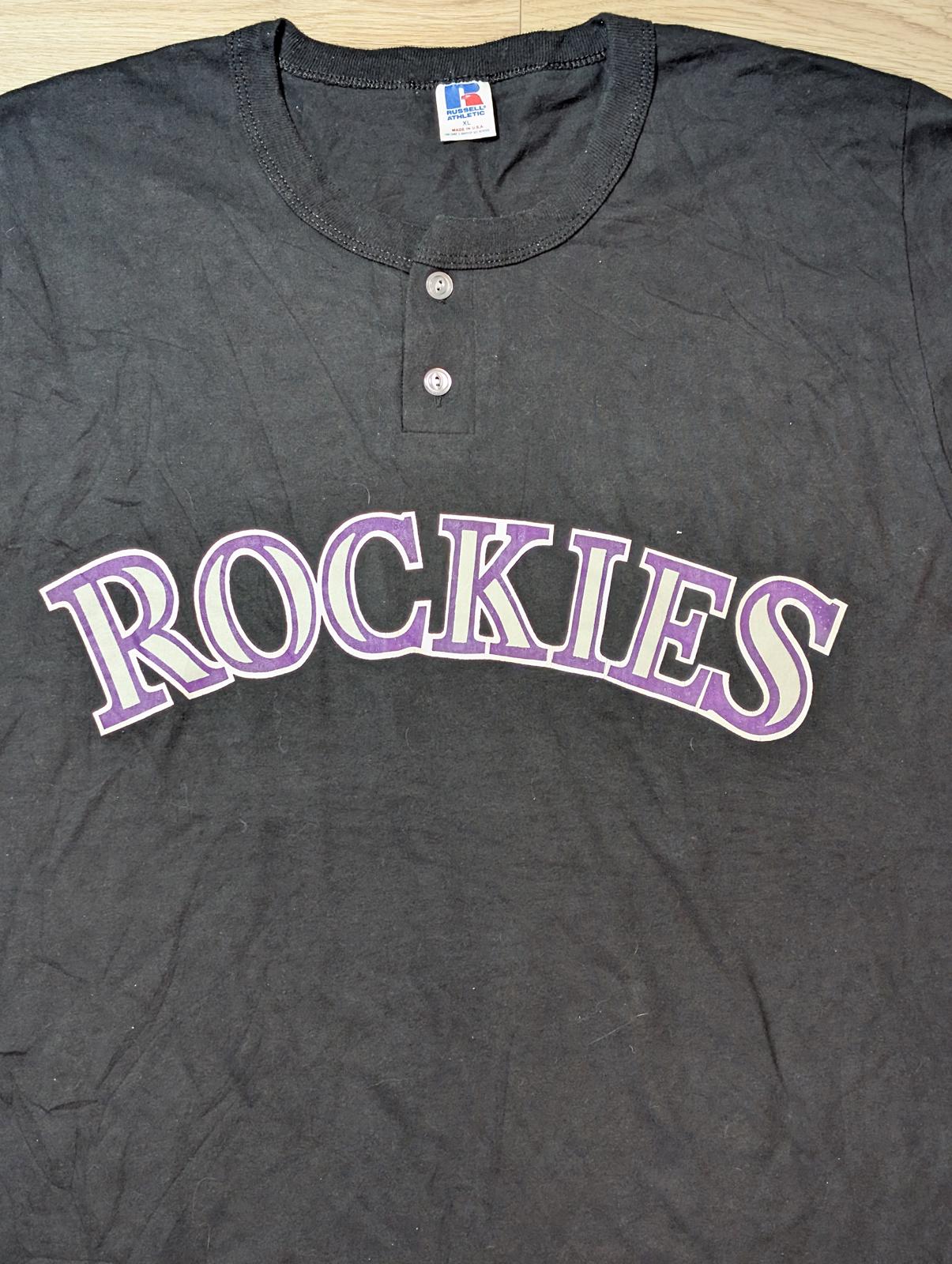 Russell Athletic Men's Colorado Rockies MLB T Shirt - Black - Size XL