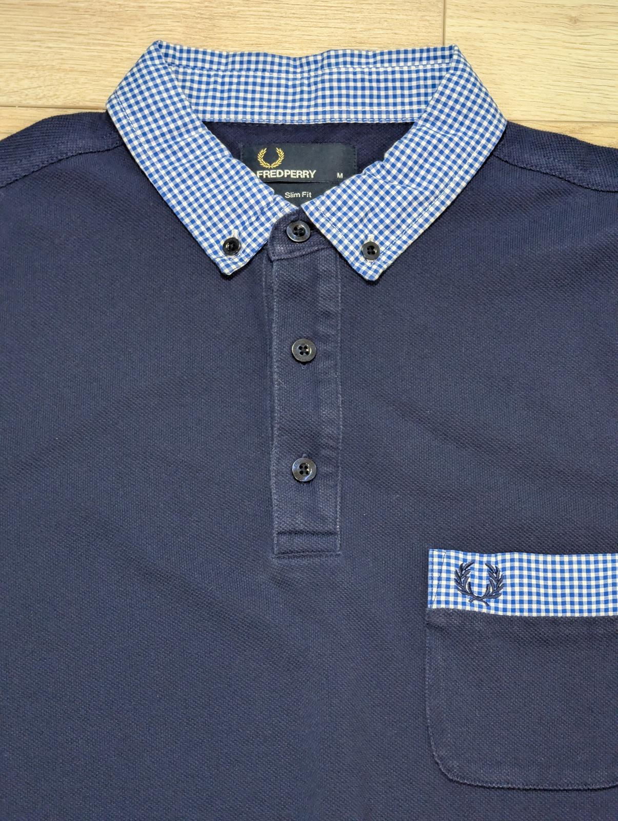 Fred Perry Men's Slim Fit Polo T Shirt - Navy - Size Medium