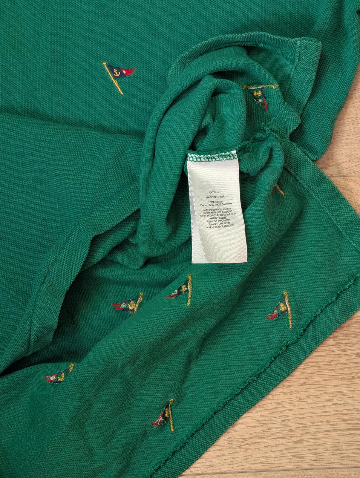 Ralph Lauren Men's Custom Fit Nautica Flag Polo T Shirt - Green - Size Small