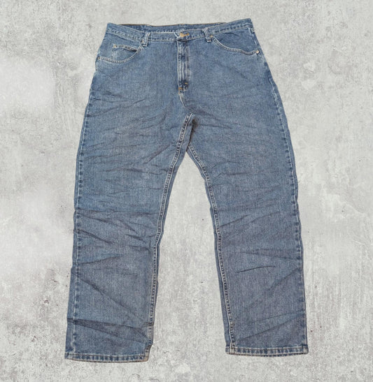 Wrangler Men's Straight Jeans - Blue - Size 38W 32L