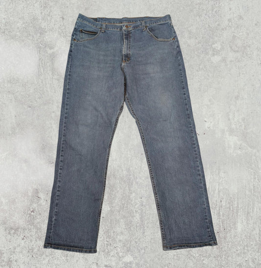 Wrangler Men's Straight Jeans - Blue - Size 38W 32L