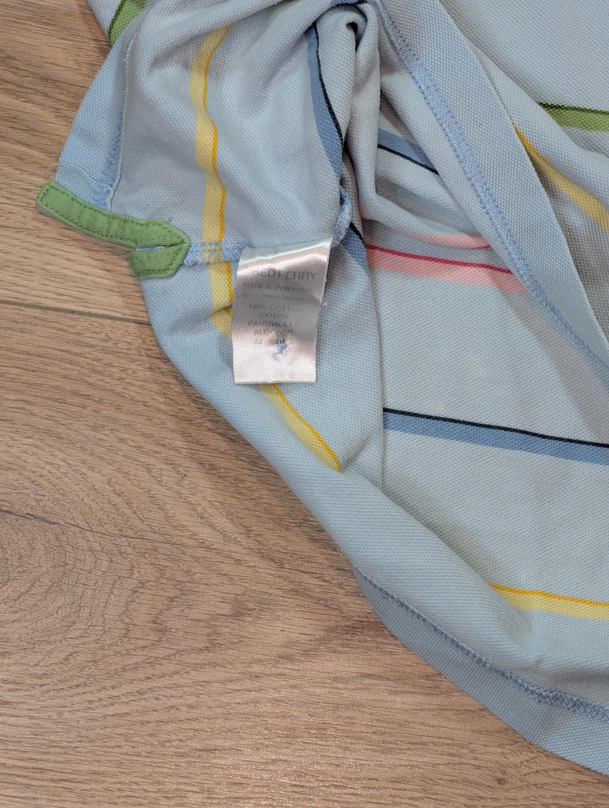 Fred Perry Men's Striped Polo T Shirt - Blue - Size Medium