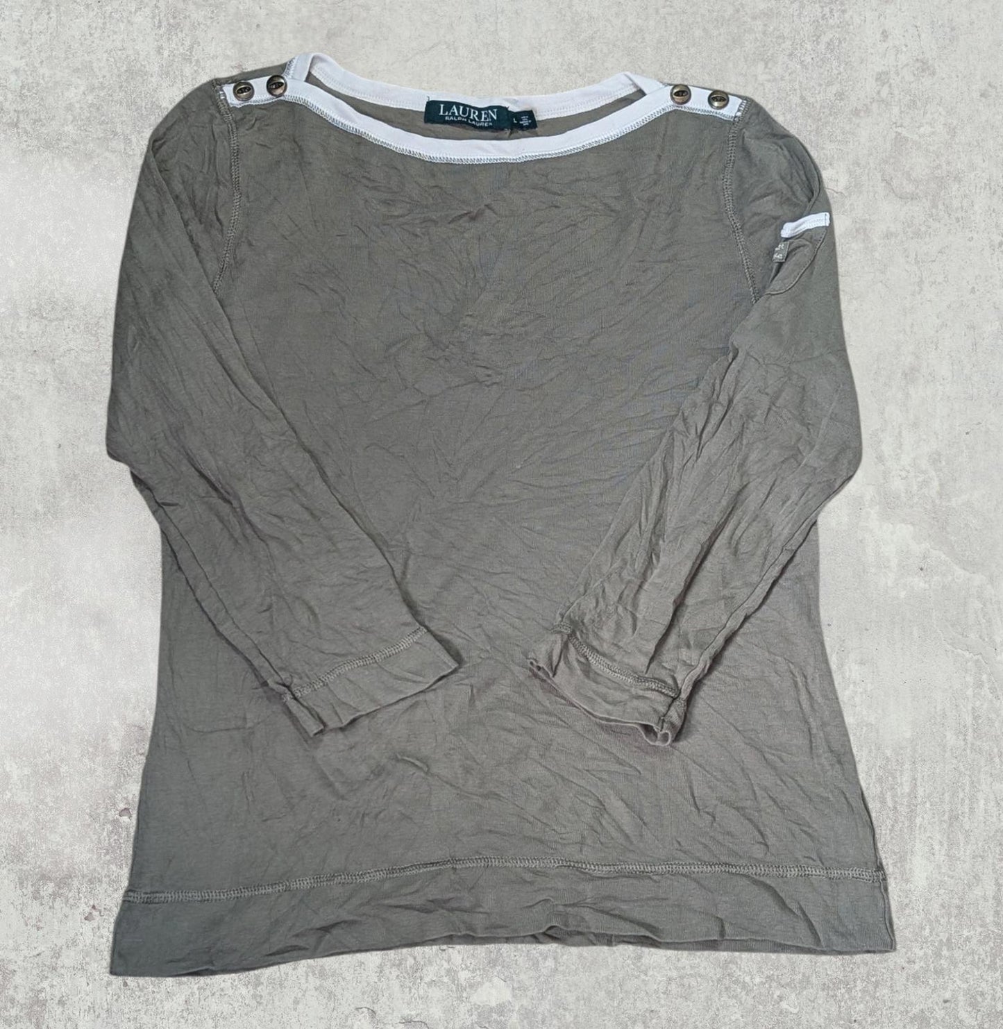 Lauren Ralph Lauren Women's T Shirt - Khaki - Size Large