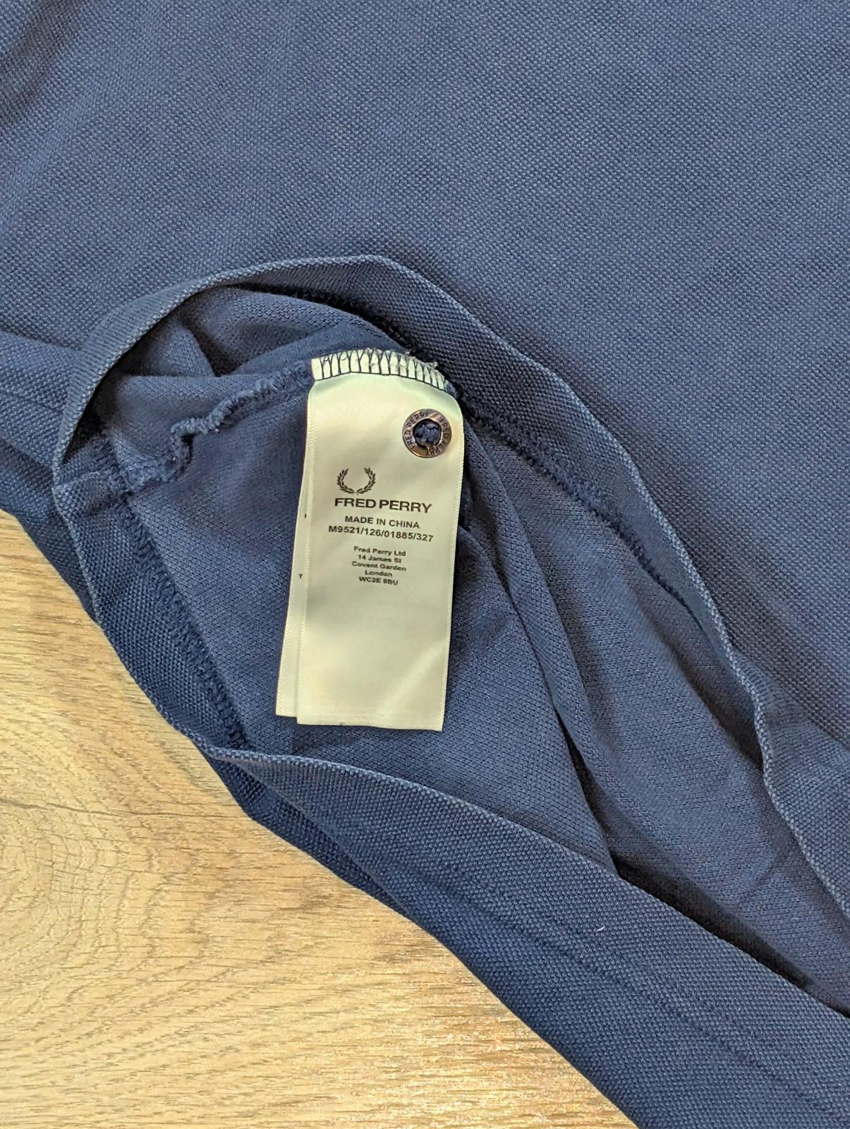 Fred Perry Men's Polo T Shirt - Blue - Size Medium