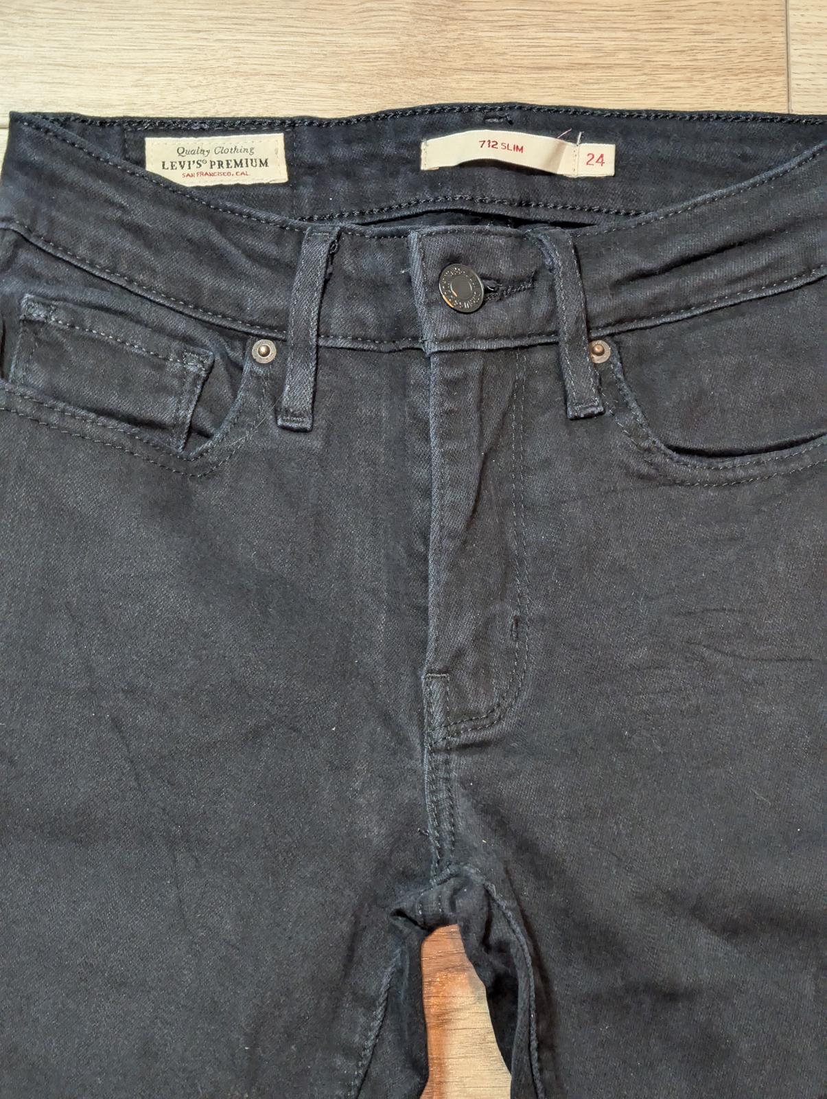 Levi's Women's 712 Slim Jeans - Black - Size 24W 32L