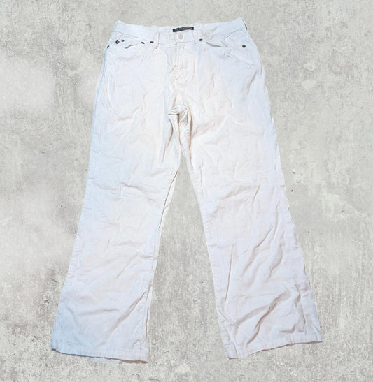 Ralph Lauren Women's Corduroy Trousers - White - Size 30W 28L
