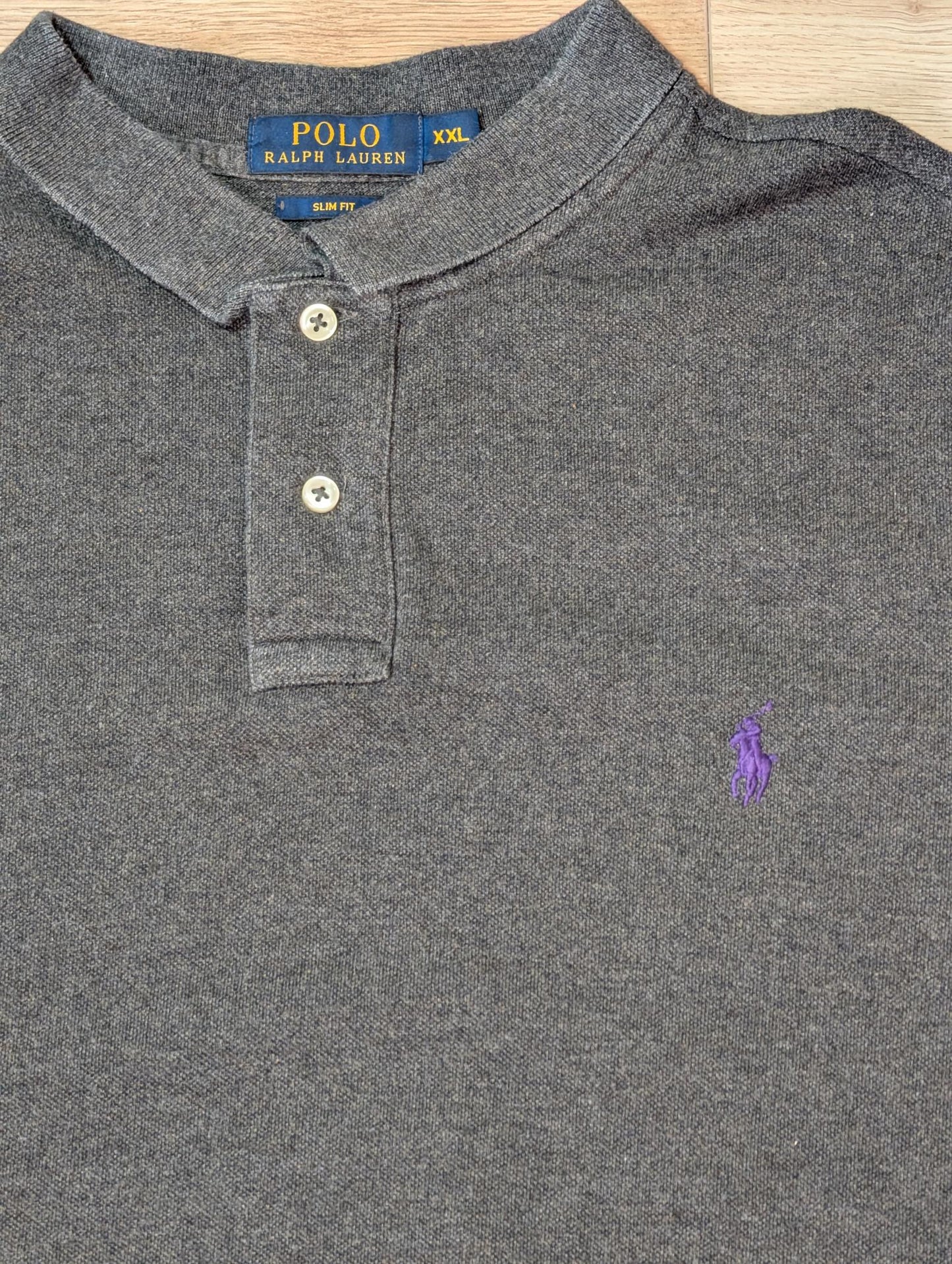 Ralph Lauren Men's Slim Fit Polo T Shirt - Grey - Size XXL
