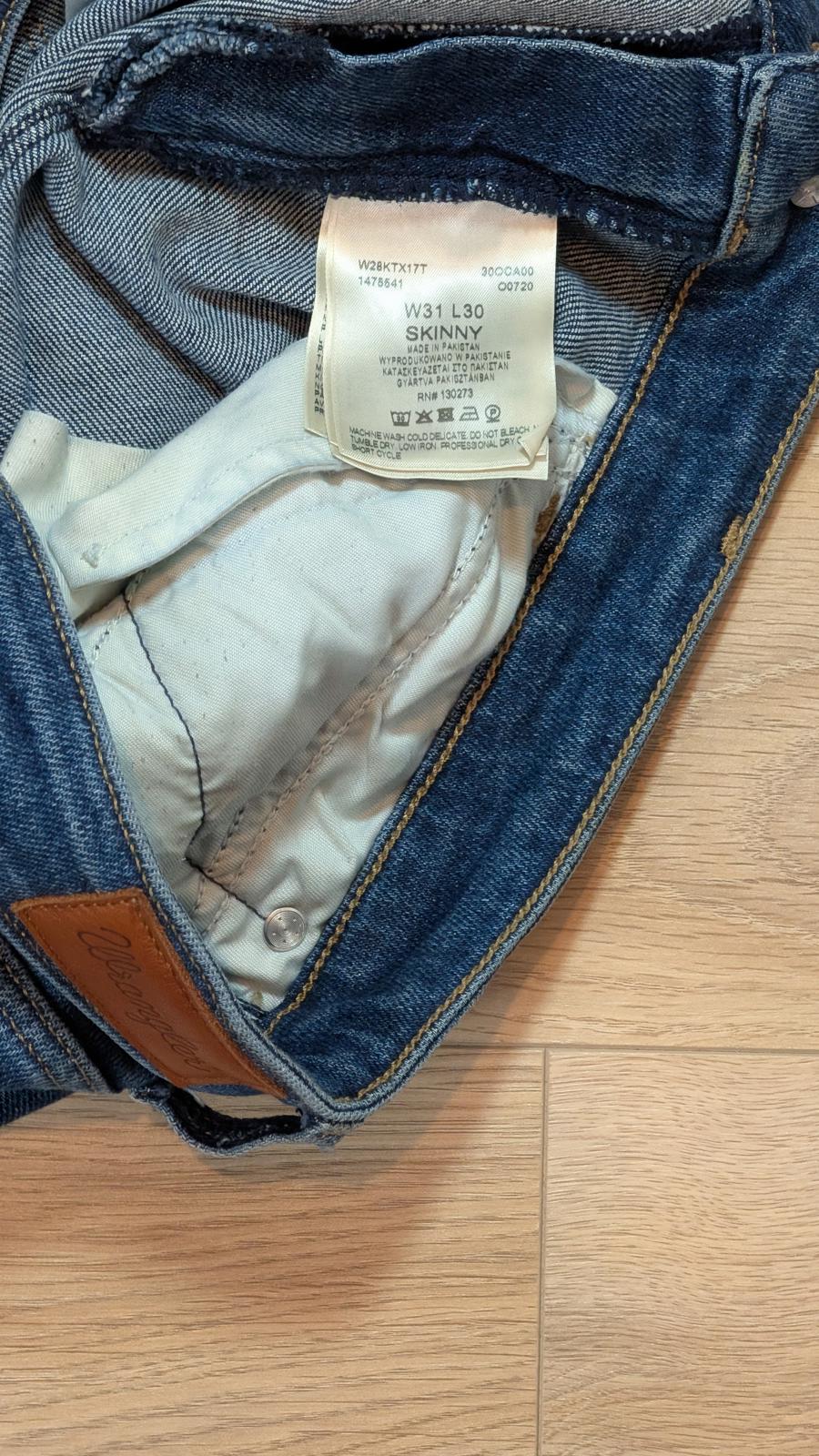 Wrangler Men's Skinny Jeans - Blue - Size 31W 30L