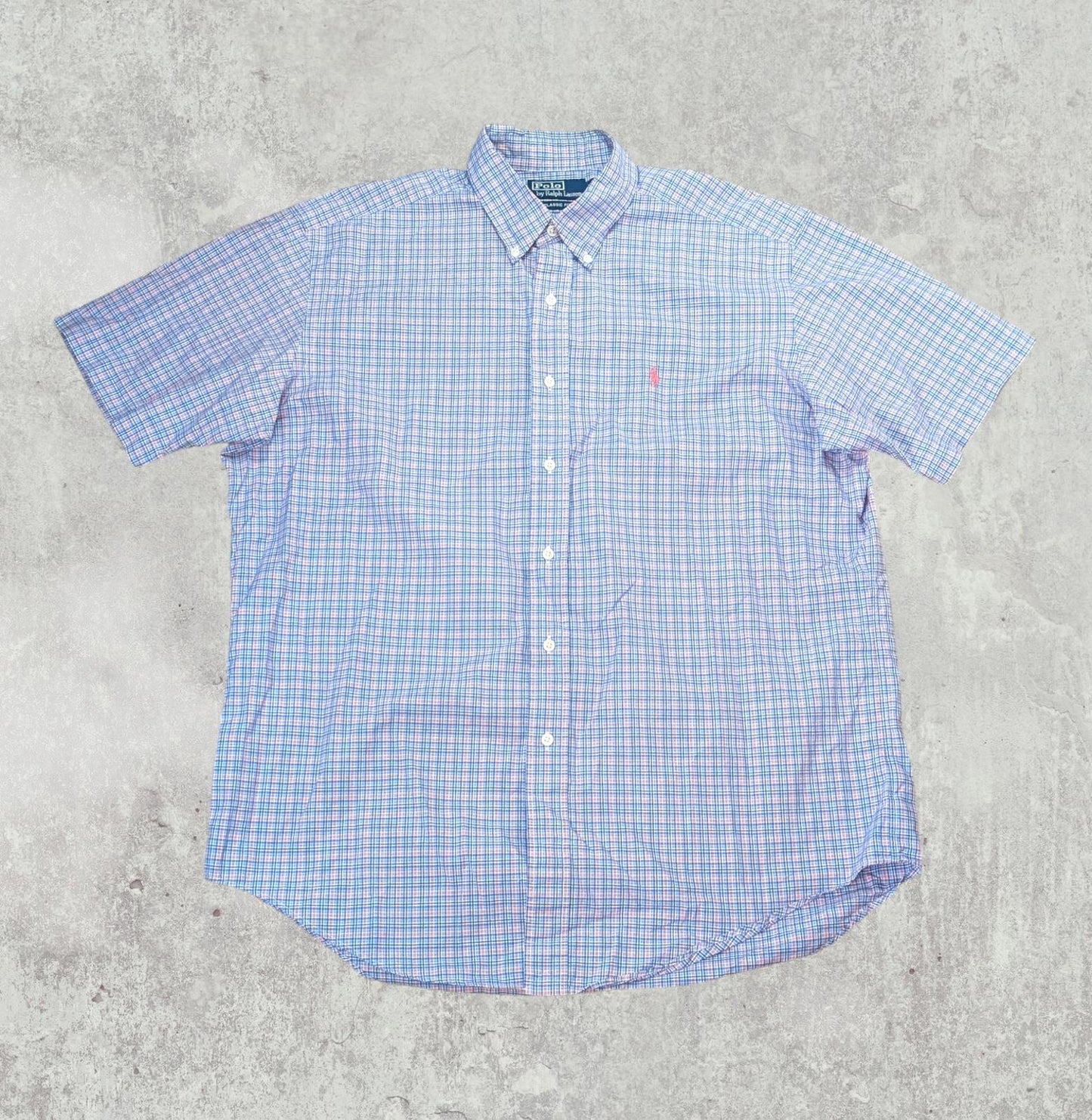 Ralph Lauren Men's Classic Fit Check Shirt - Blue - Size Large