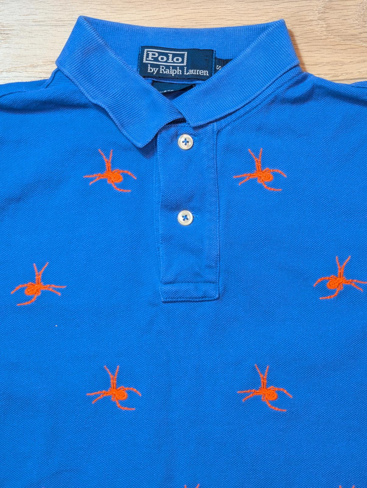 Ralph Lauren Men's Custom Fit Spider Polo T Shirt - Blue - Size Small
