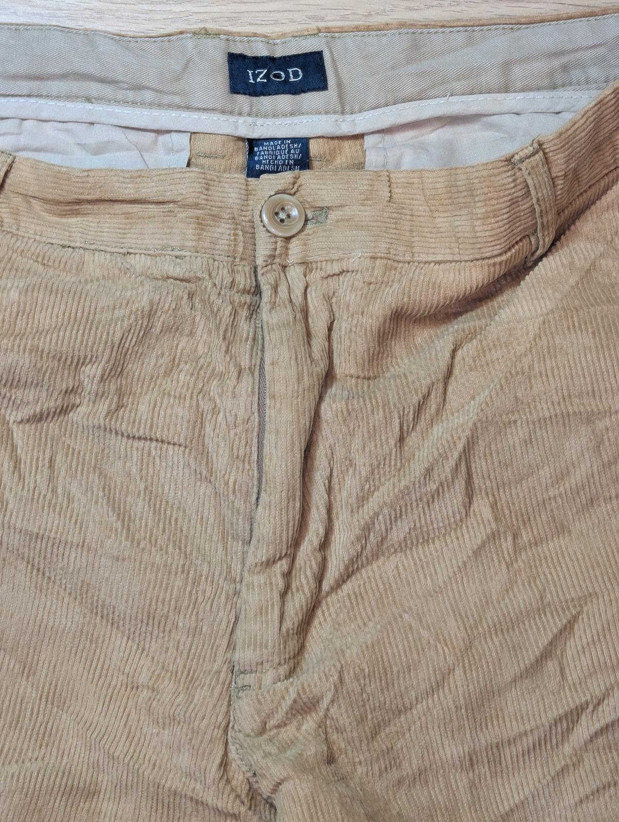 Izod Men's Corduroy Trousers - Sand - Size 36W 29L