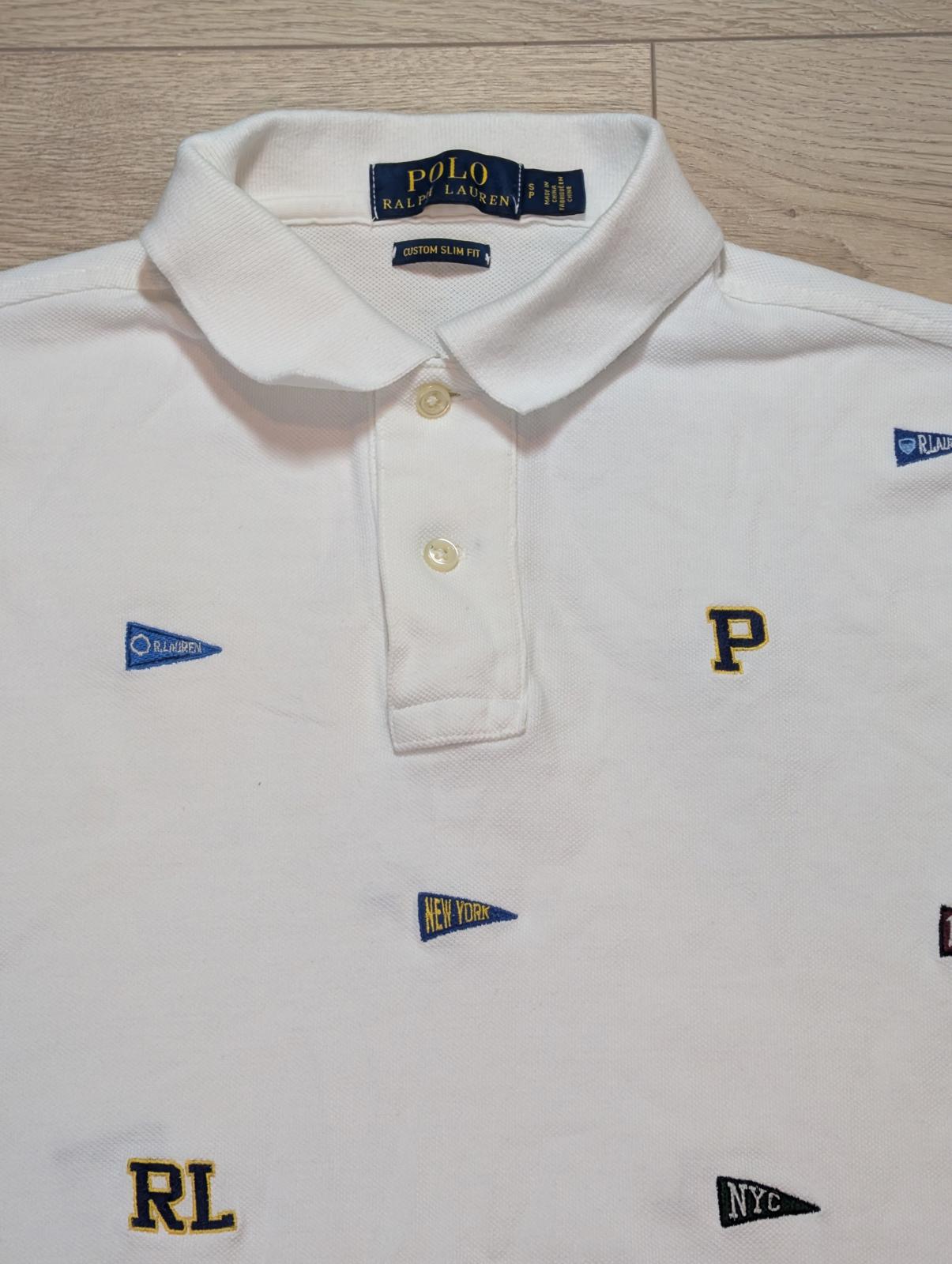 Ralph Lauren Men's Custom Slim Fit Polo T Shirt - White - Size Small