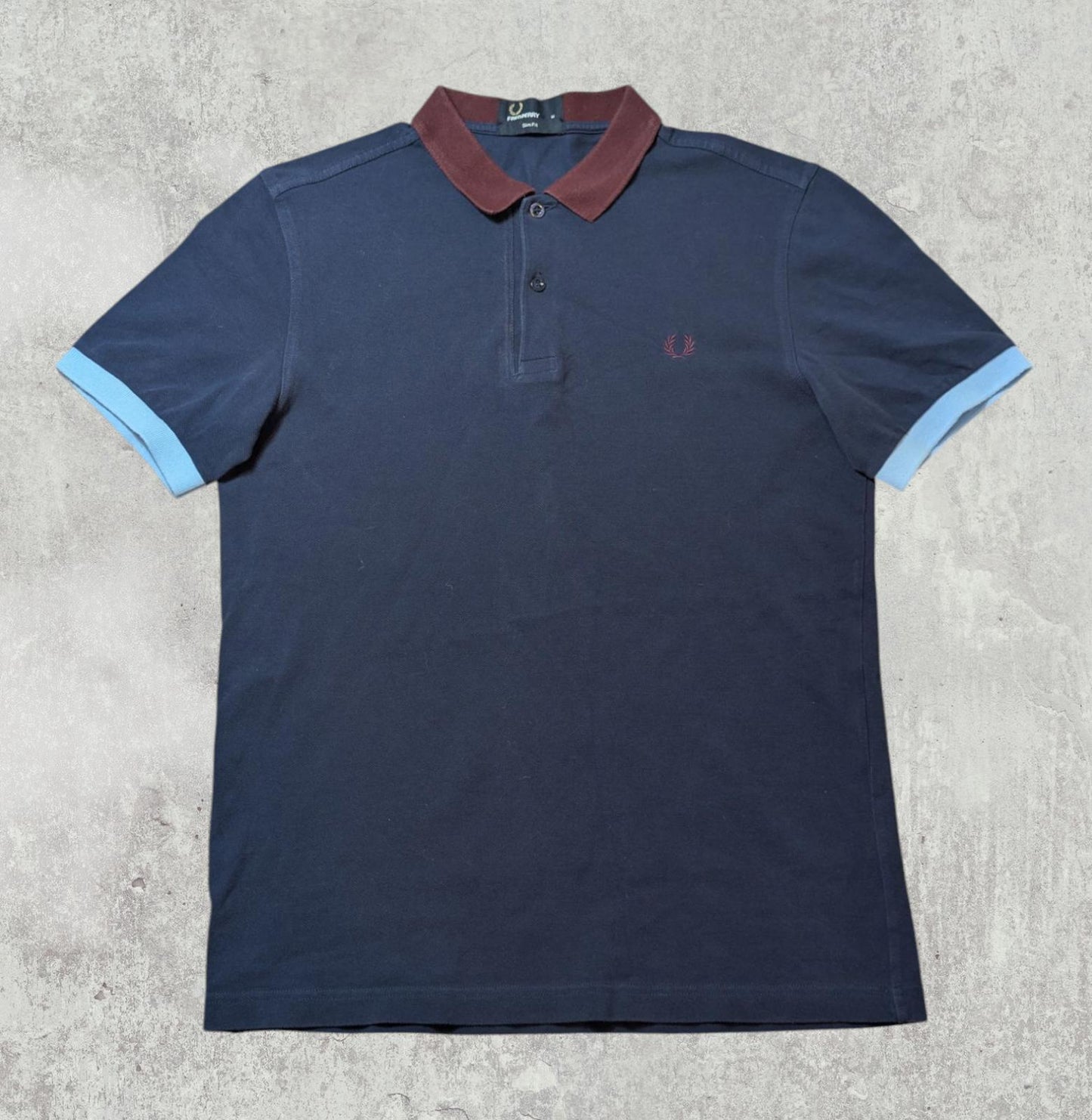Fred Perry Men's Slim Fit Polo T Shirt - Navy - Size Medium