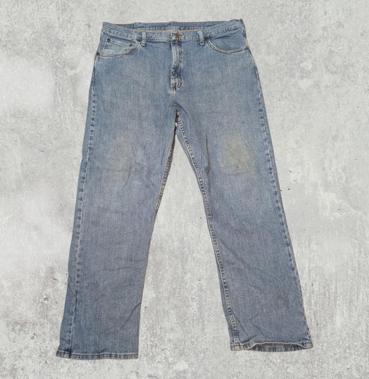 Wrangler Men's Relaxed Straight Jeans - Blue - Size 38W 30L