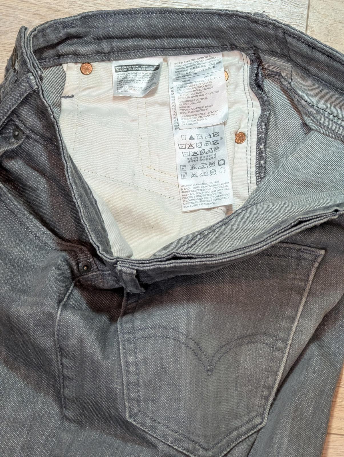 Levi's Men's 522 Slim Jeans - Grey - Size 29W 32L