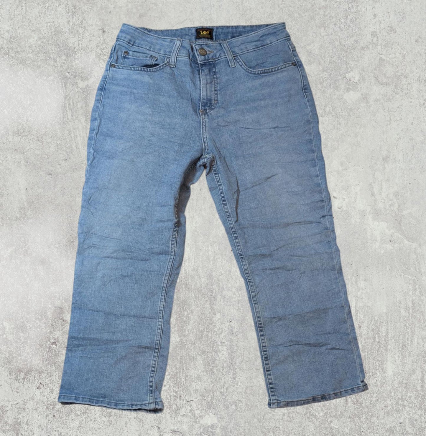 Lee Women's 3/4 Straight Jeans - Blue - Size 28W 21L