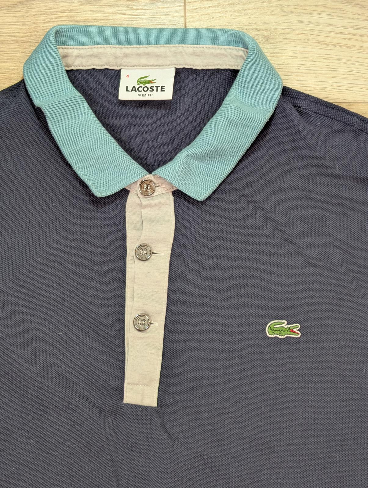 Lacoste Men's Slim Fit Polo T Shirt - Navy - Size 4 / Medium