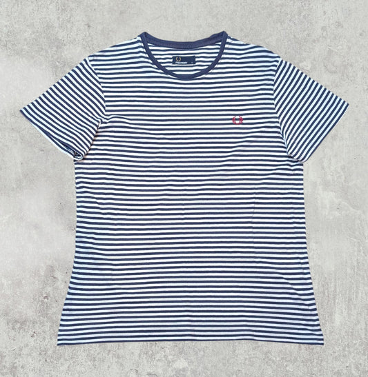Fred Perry Men's Striped T Shirt - Navy - Size Small