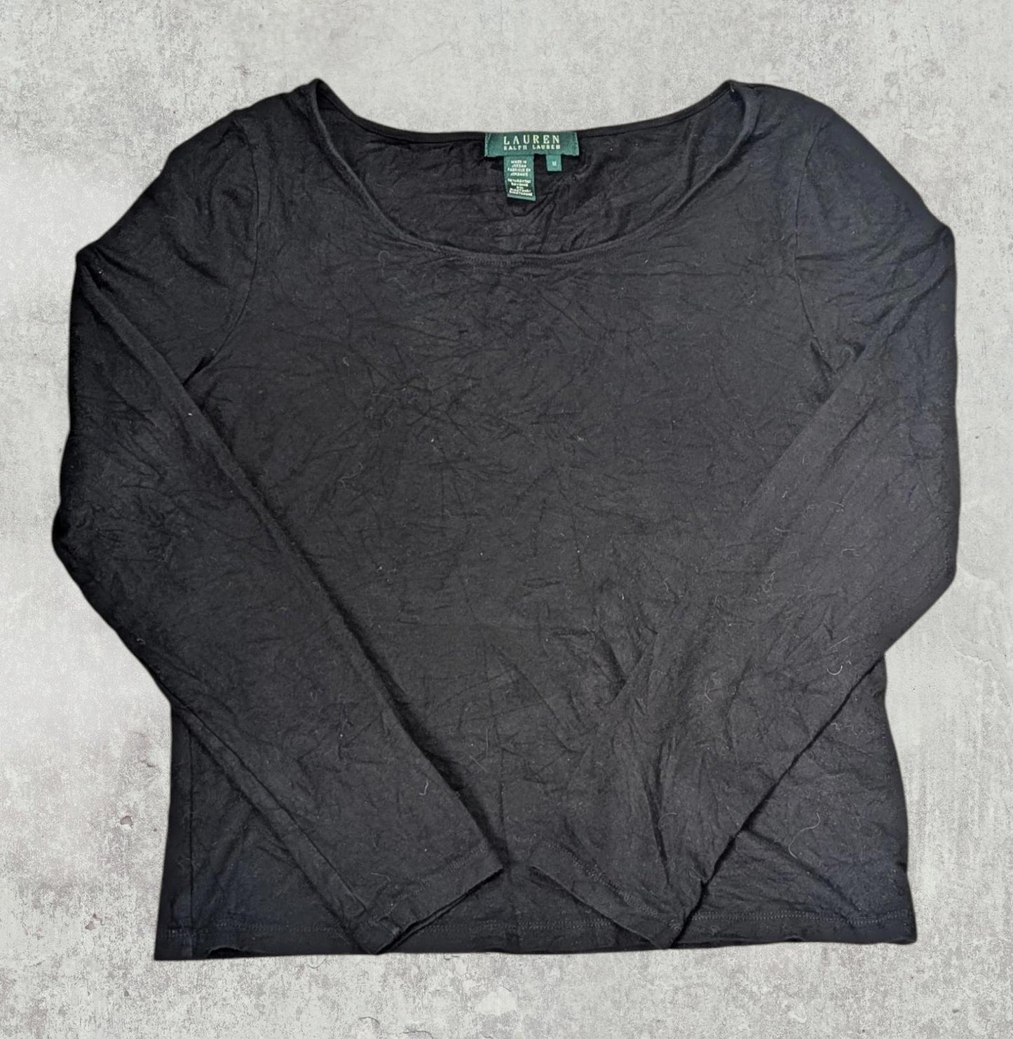 Lauren Ralph Lauren Women's T Shirt - Black - Size Medium