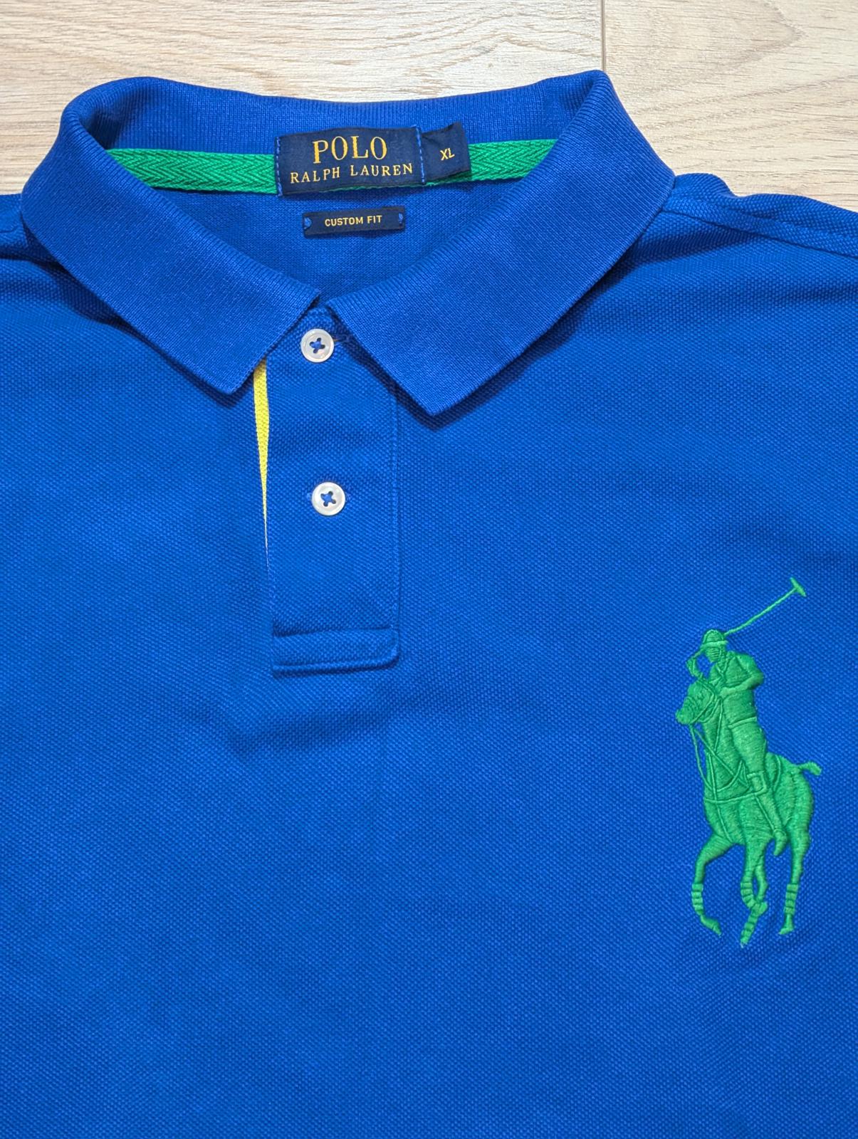 Ralph Lauren Men's Custom Fit Big Pony Polo T Shirt - Blue - Size XL