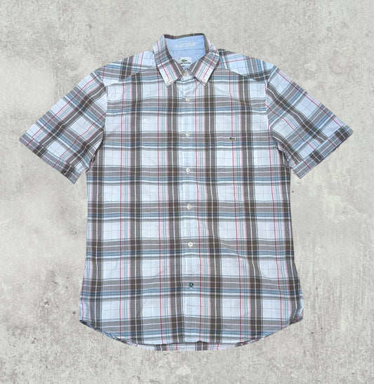 Lacoste Men's Check Shirt - White - Size Medium