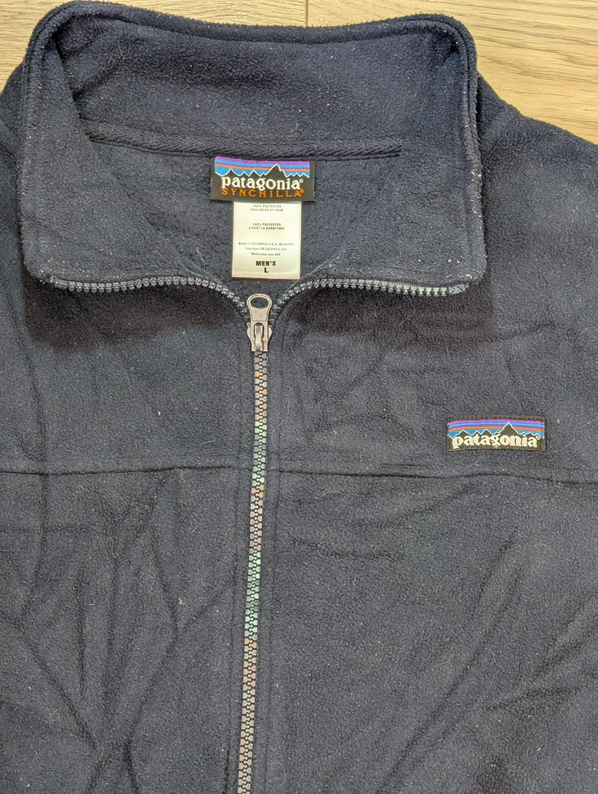 Patagonia Men's Fleece Jacket - Navy - Size Large