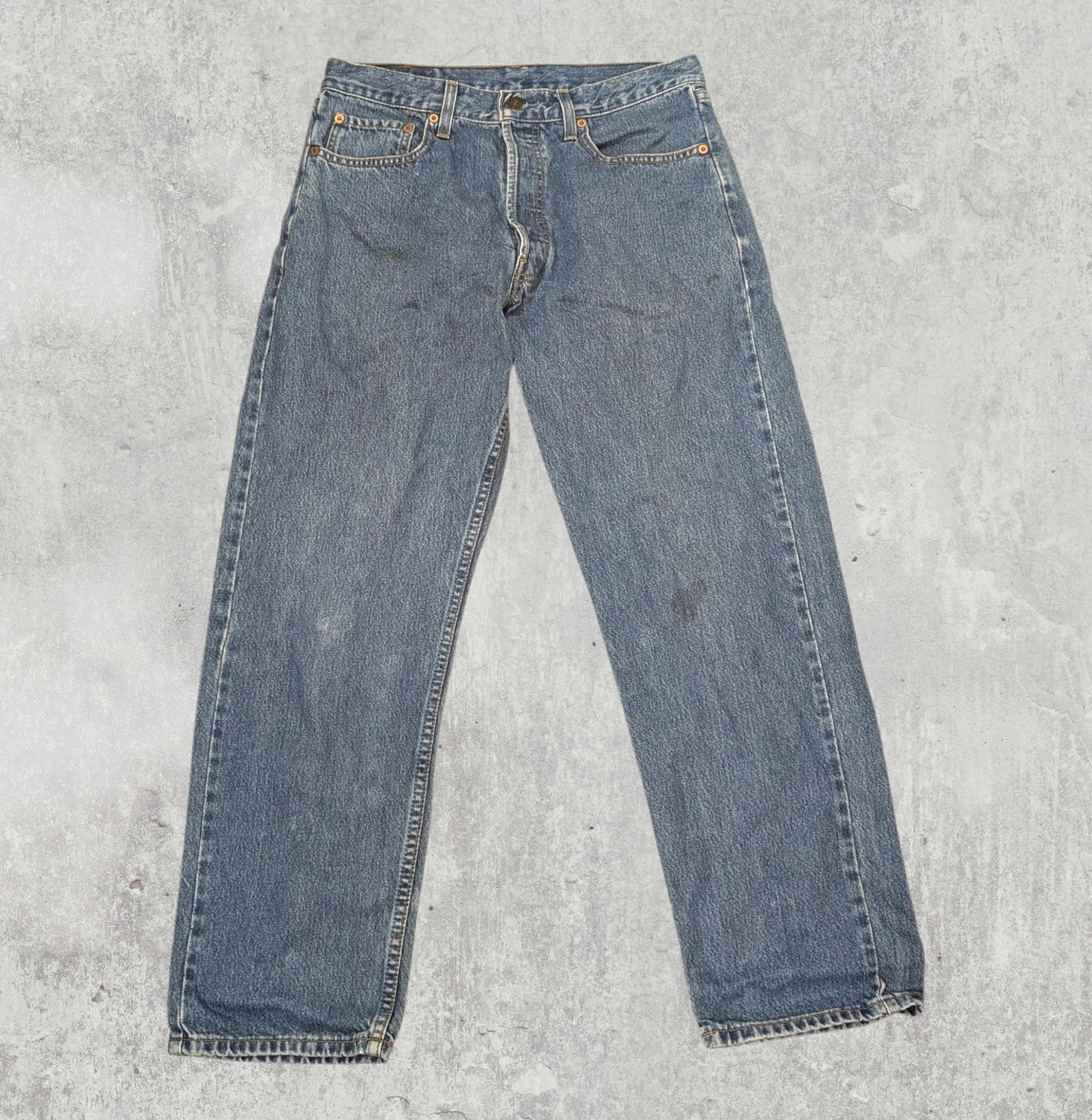 Levi's Men's Orange Tab Straight Jeans - Blue - Size 32W 30L