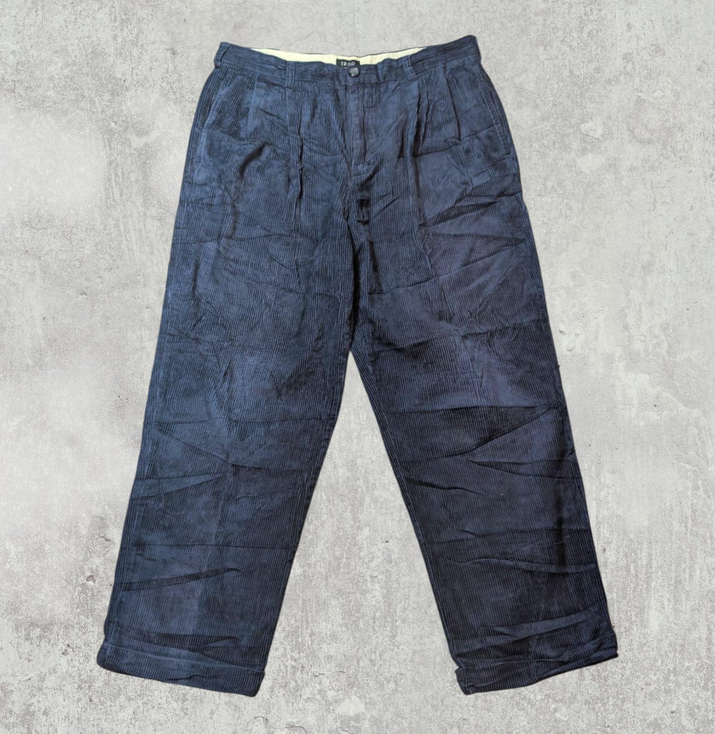 Izod Men's Corduroy Trousers - Navy - Size 34W 30L