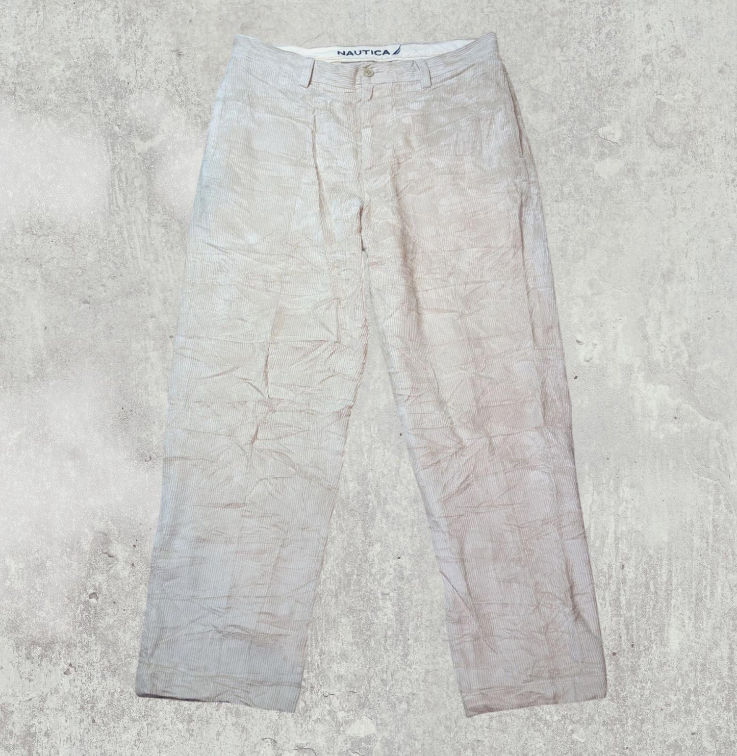 Nautica Men's Corduroy Trousers - Beige - Size 36W 32L