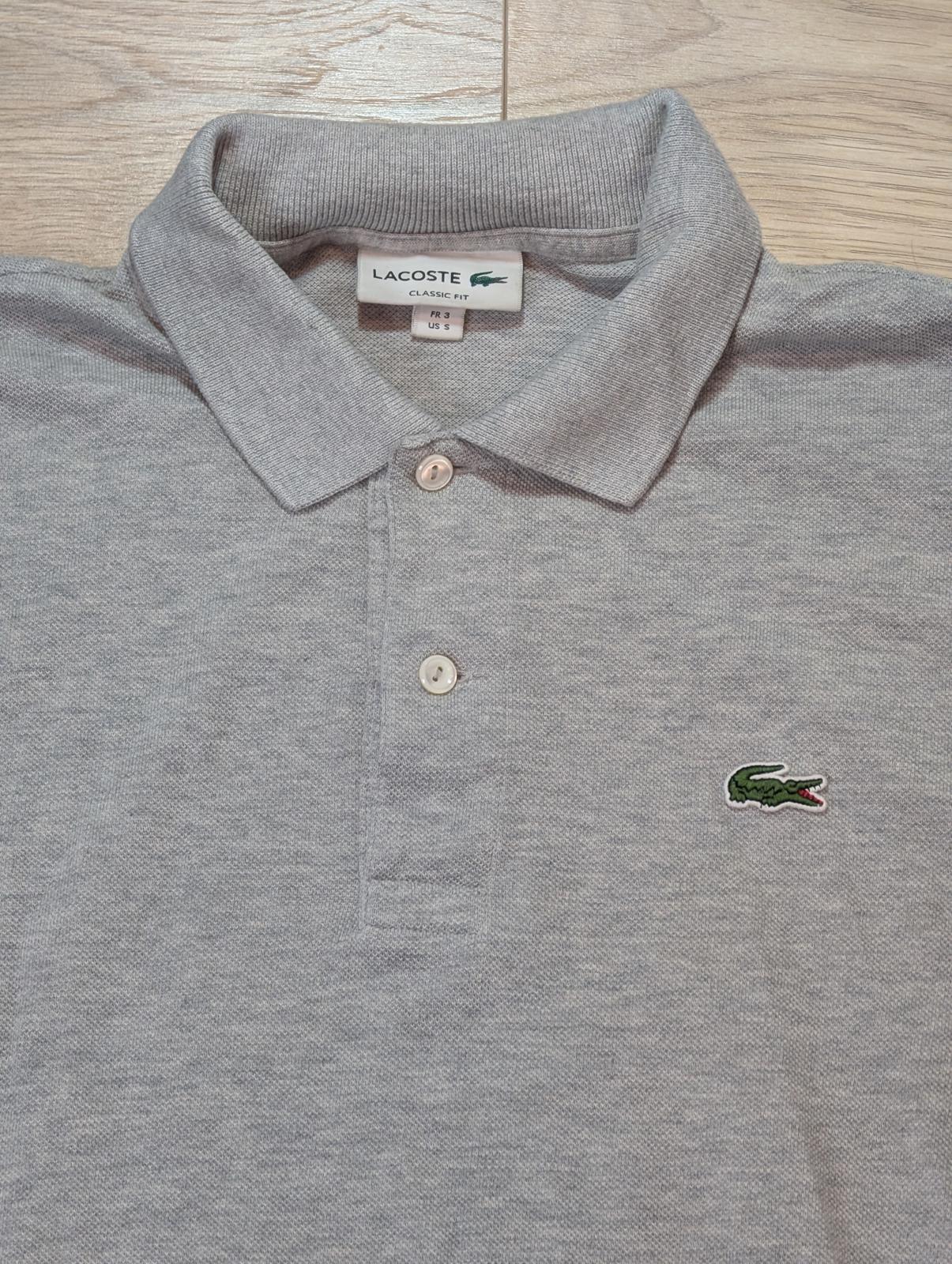 Lacoste Men's Classic Fit Long Sleeved Polo T Shirt - Grey - Size 3 / Small