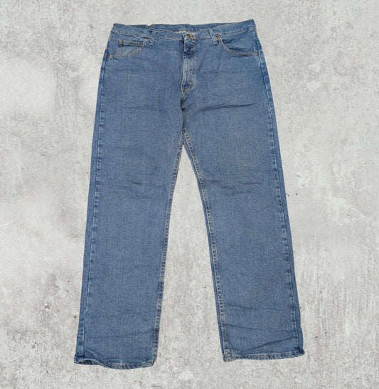 Wrangler Men's Straight Jeans - Blue - Size 38W 32L