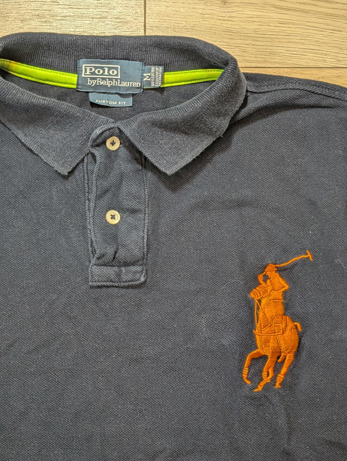 Ralph Lauren Men's Custom Fit Big Pony Polo T Shirt - Navy - Size Medium
