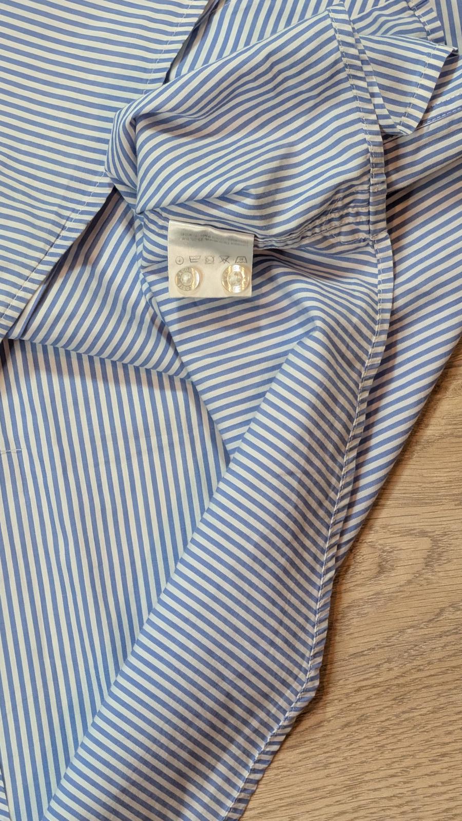 Lacoste Men's Classic Fit Striped Shirt - Blue - Size Medium