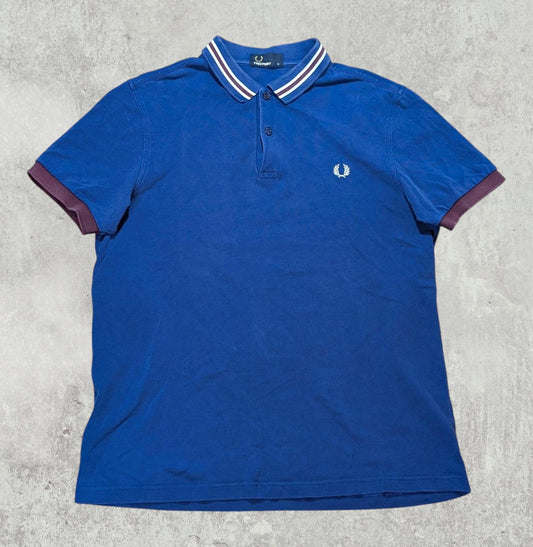 Fred Perry Men's Polo T Shirt - Blue - Size Medium