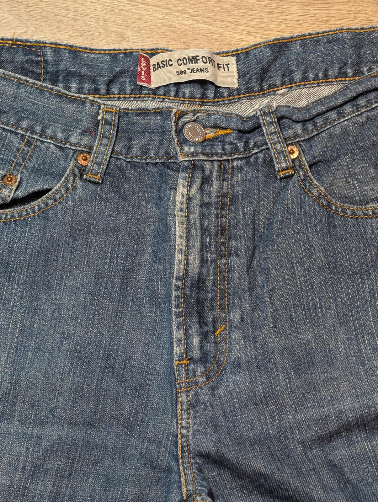 Levi's Men's 500 Comfort Straight Jeans - Blue - Size 34W 27L