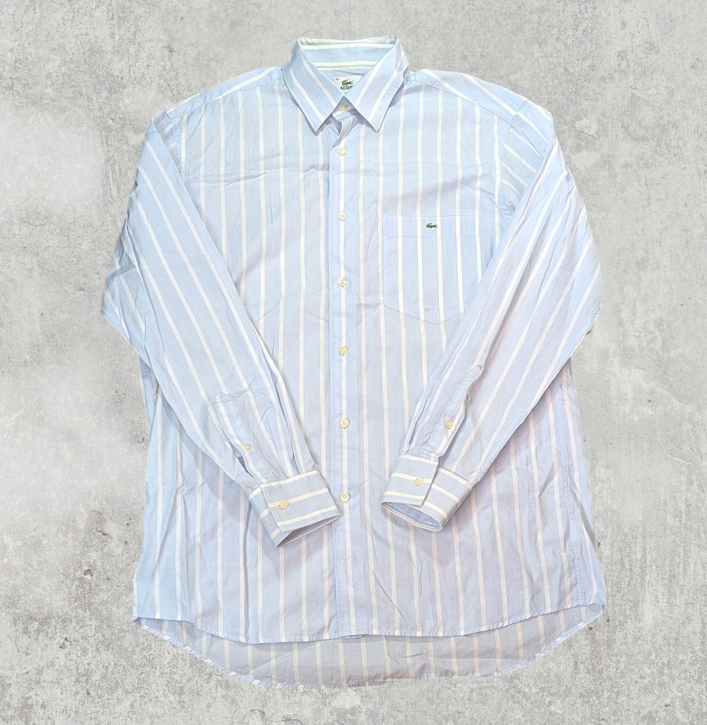 Lacoste Men's Striped Shirt - Blue - Size Medium