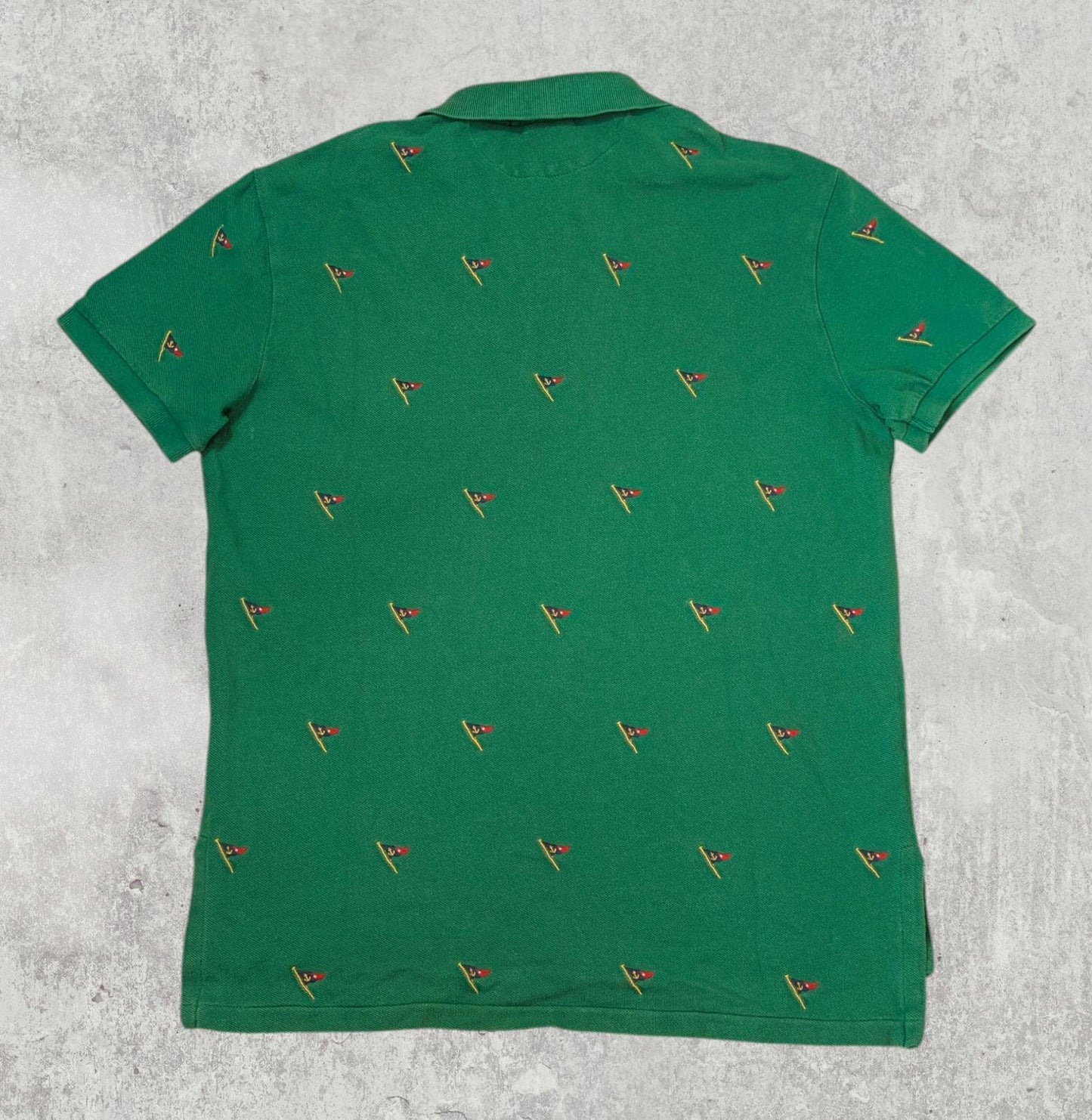 Ralph Lauren Men's Custom Fit Nautica Flag Polo T Shirt - Green - Size Small