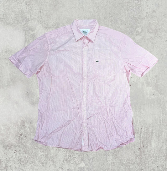 Lacoste Men's Slim Tailored Fit Striped Shirt - Red - Size Large