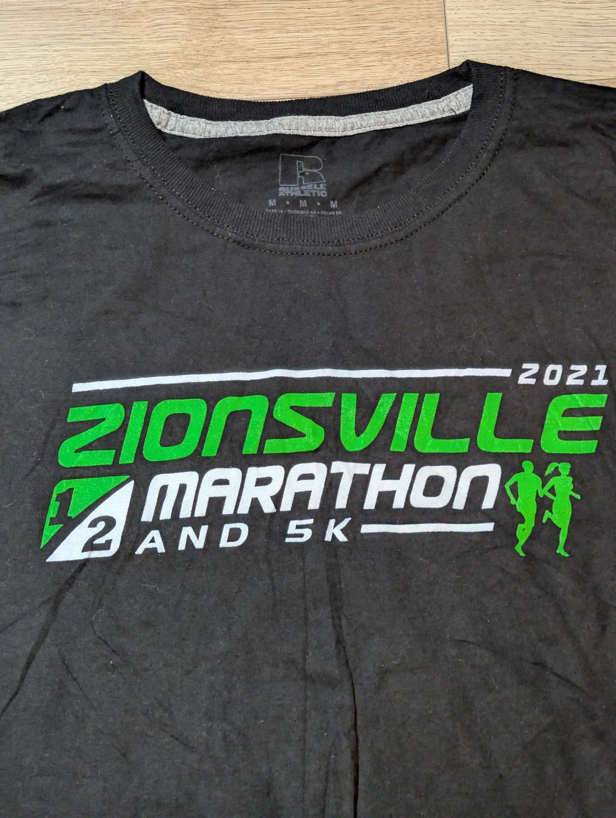 Russell Athletic Men's Zionsville Marathon T Shirt - Black - Size Medium