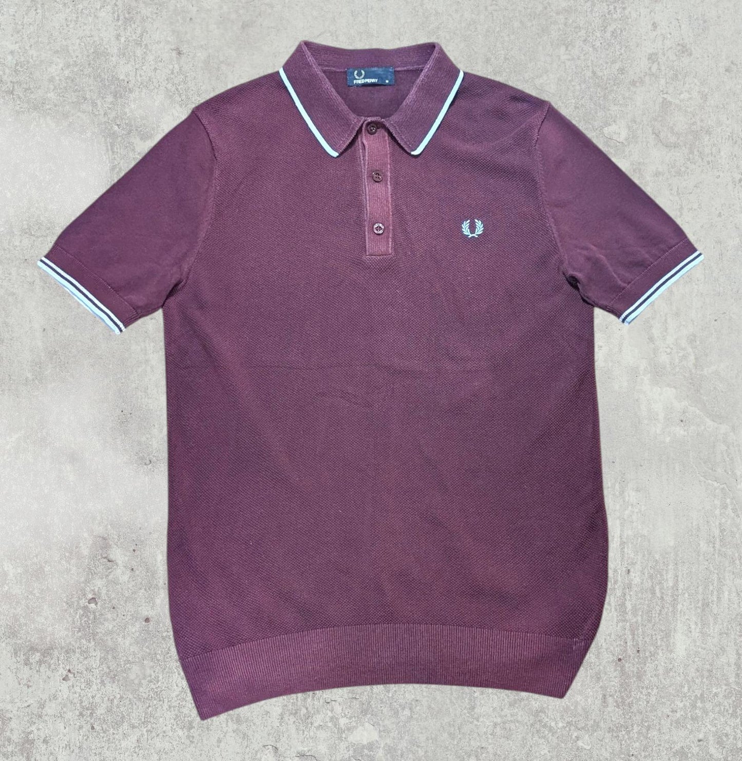 Fred Perry Men's Polo T Shirt - Burgundy - Size Medium