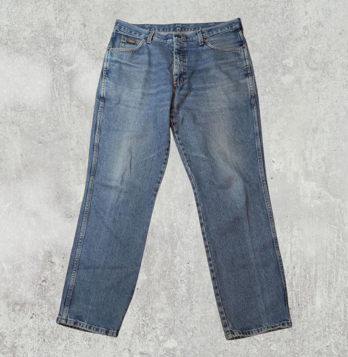 Wrangler Men's Straight Jeans - Blue - Size 36W 32L